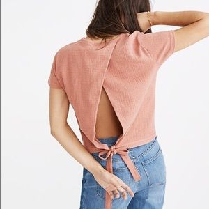 MADEWELL Verse Tie Back Top Red Orange size SMALL